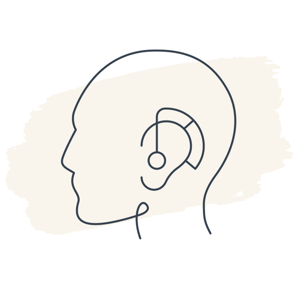 Illustration of a hearing aid