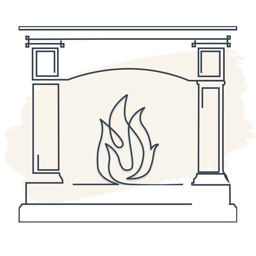 Illustration of a fireplace